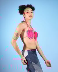 Image 2 of PINK HEART-SHAPED FAUX FUR TOP