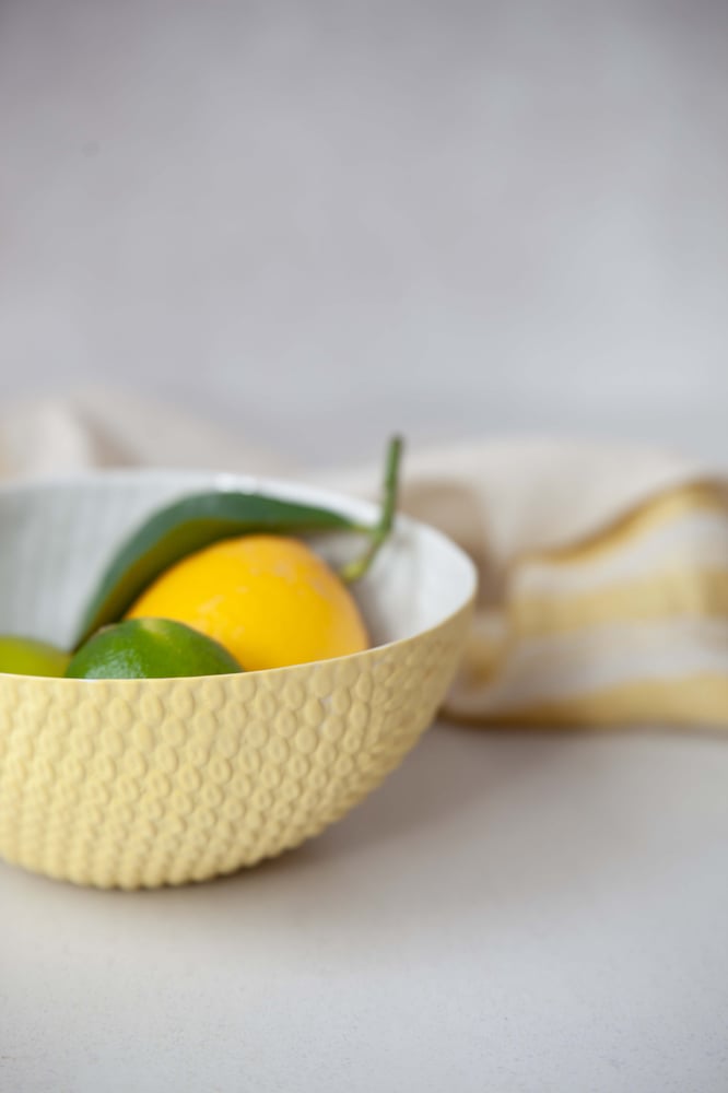 Image of Badehette skål gul