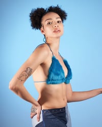 Image 2 of BLUE FAUX FUR TOP
