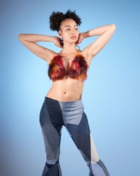 Image 1 of RED FADED FAUX FUR TOP