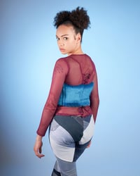 Image 3 of UNISEX BLUE FAUX FUR CORSET