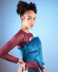 Image 2 of UNISEX BLUE FAUX FUR CORSET