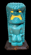 Large 12" Ceramic Ku Tiki Lamp SPECKLED SEAGREEN