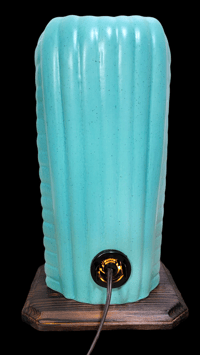 Image 3 of Tiki Classics Large 12" Ceramic Ku Tiki Lamp SPECKLED SEAGREEN