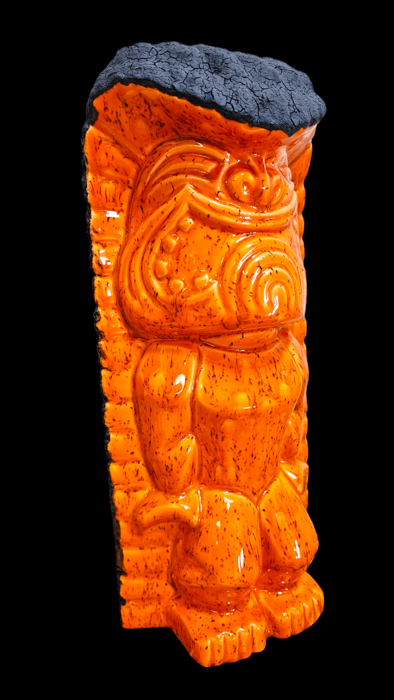 Large 12" Ceramic Ku Tiki Statue Vintage Jamar Mallory Mold FIREBURST LAVA