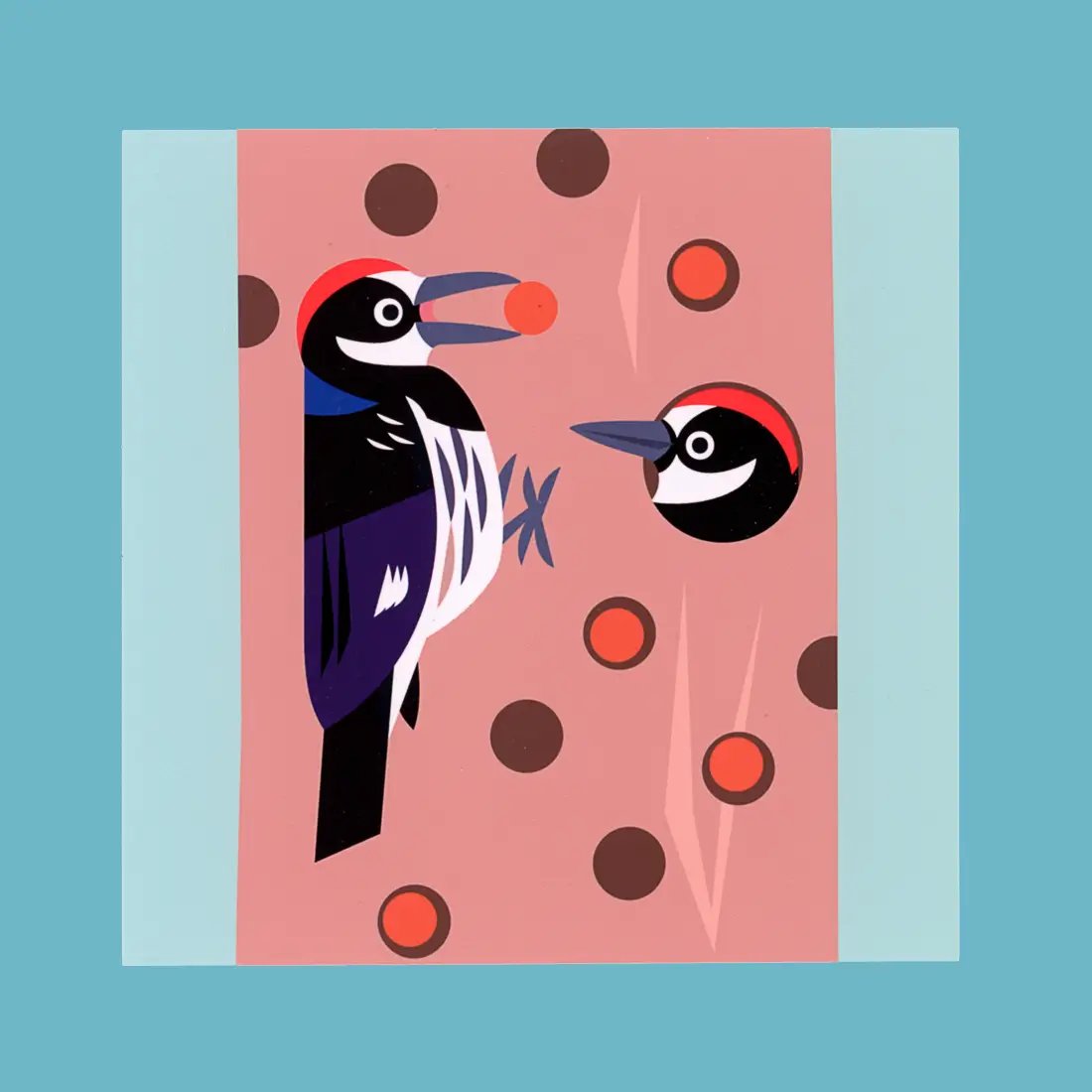 Image of Acorn Woodpeckers Postcard Print