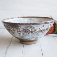 Image 8 of Gorgeous Hand Carved Large Rustic Serving Bowl in Dripping White and Speckled Brown, Made in USA