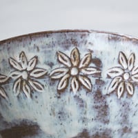 Image 9 of Gorgeous Hand Carved Large Rustic Serving Bowl in Dripping White and Speckled Brown, Made in USA