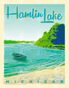 Hamlin Lake Ludington Michigan Vintage Style Travel Poster Art | Print No 108