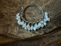 Image 1 of Sterling silver Pearl Hoops /n137