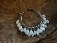 Image 4 of Sterling silver Pearl Hoops /n137