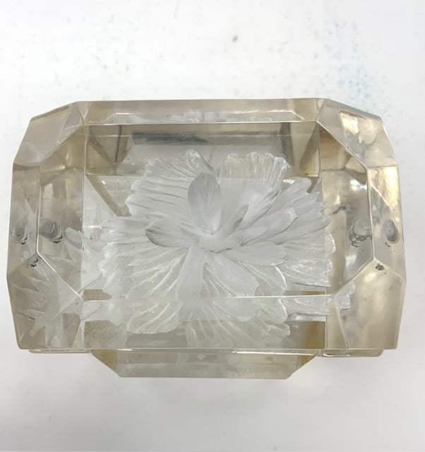 Image of Mini Victorian Lucite Box- Clear with Flowers