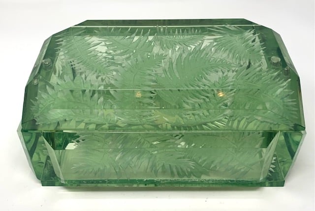 Image of Double Desk Box- Mint Green Ferns (Extra Large)