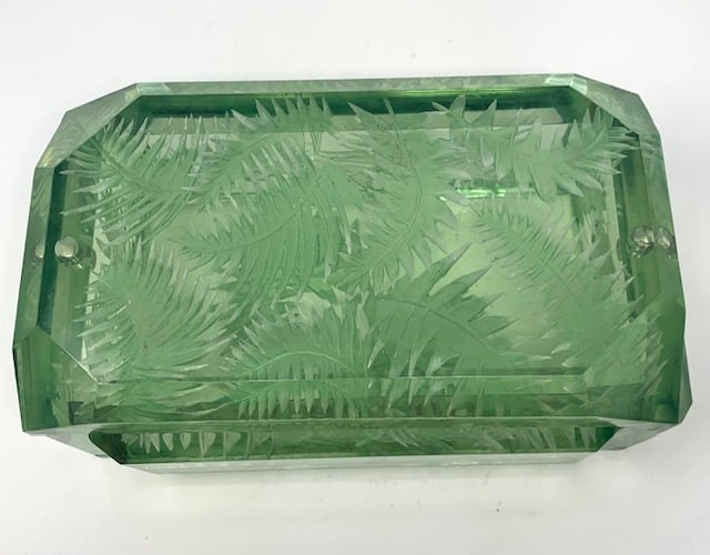 Image of Double Desk Box- Green Ferns (Extra Large)