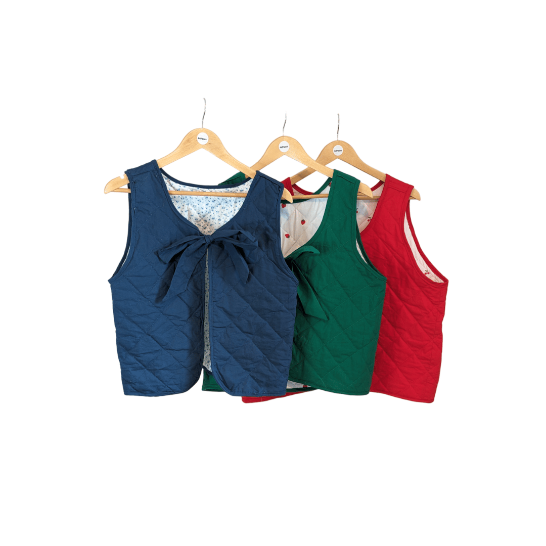 Image of CATCALL: THE STRAWBERRY REVERSIBLE QUILTED GILET