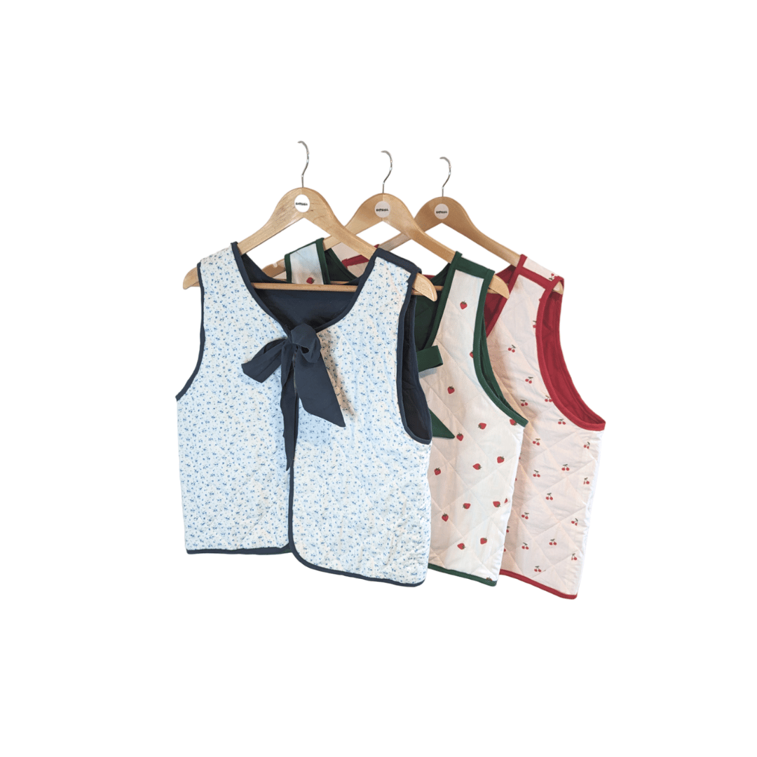 Image of CATCALL: THE STRAWBERRY REVERSIBLE QUILTED GILET