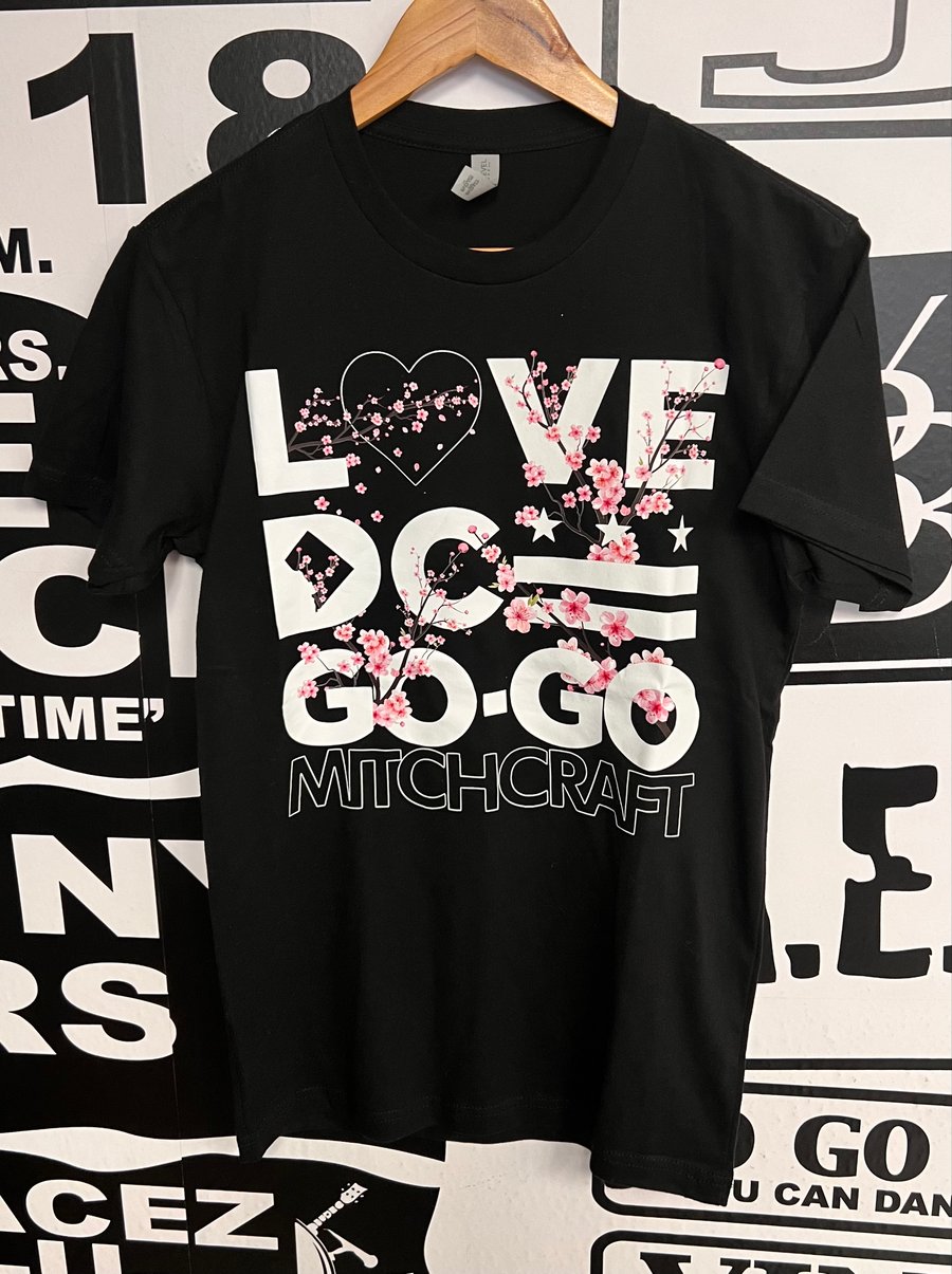 Image of LOVE DC GOGO "CHERRY BLOSSOM" Black T-shirt
