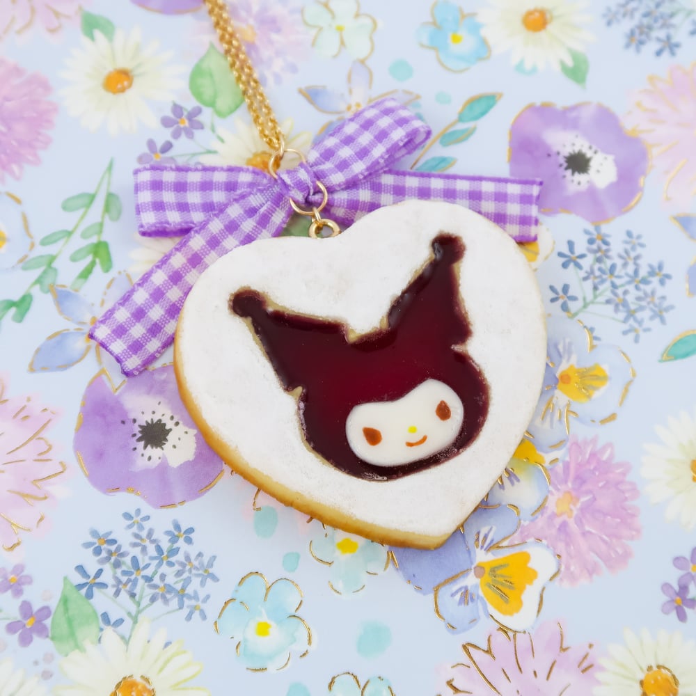 Kuromi Linzer Cookie Necklace