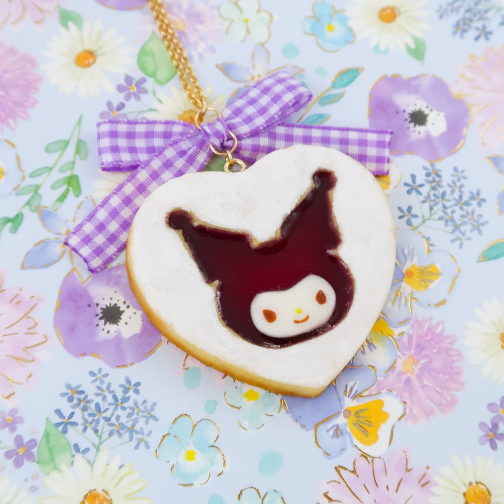 Kuromi Linzer Cookie Necklace