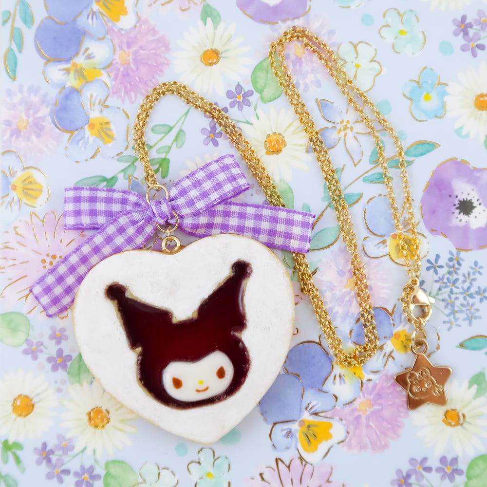 Kuromi Linzer Cookie Necklace