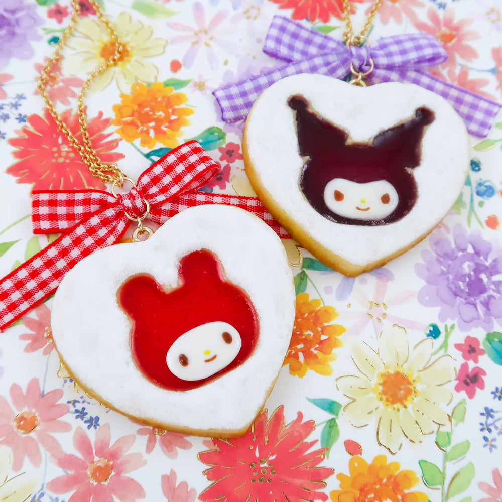 Kuromi Linzer Cookie Necklace