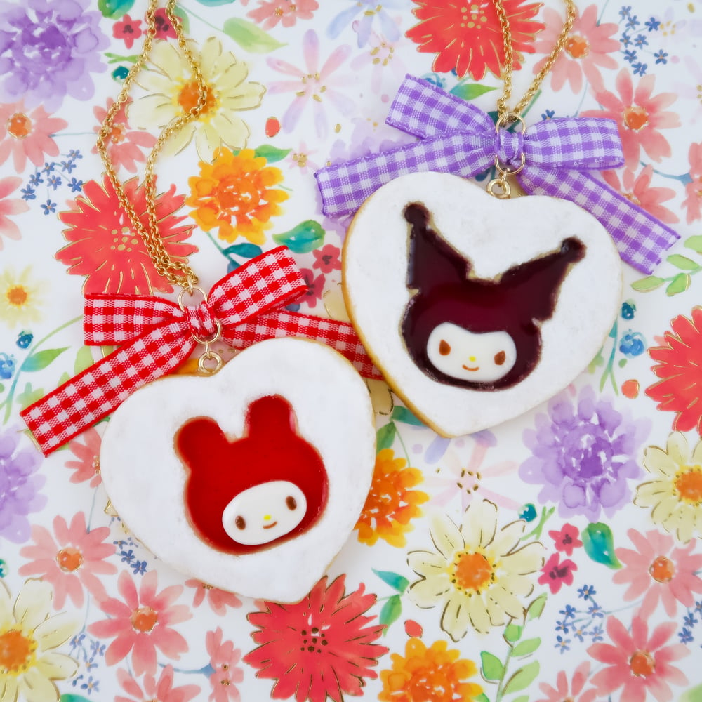 Kuromi Linzer Cookie Necklace