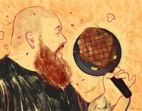 Action with Steak — Print