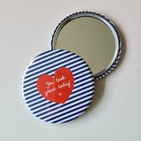 Image 2 of 'You Look Great' pocket mirror & case