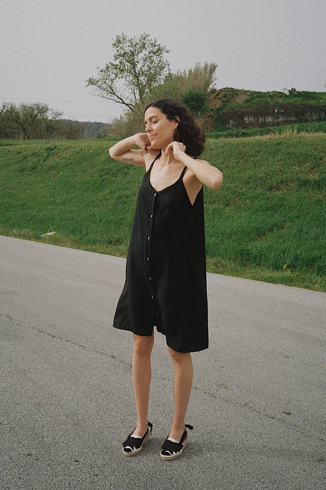 Image of MARION dress 2 fabrics IVORI