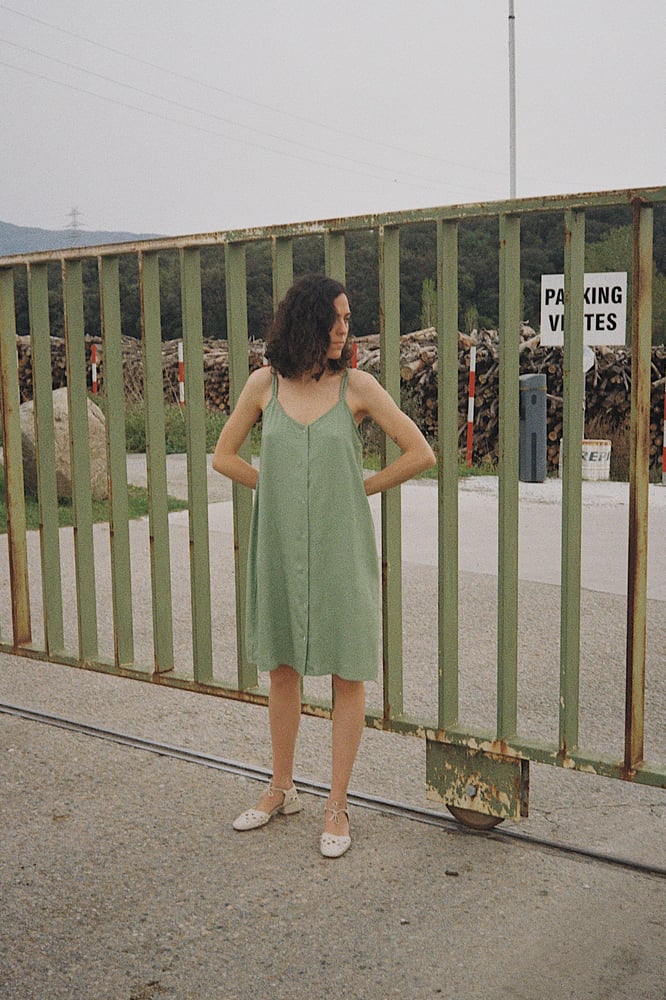 Image of MARION dress 2 fabrics IVORI