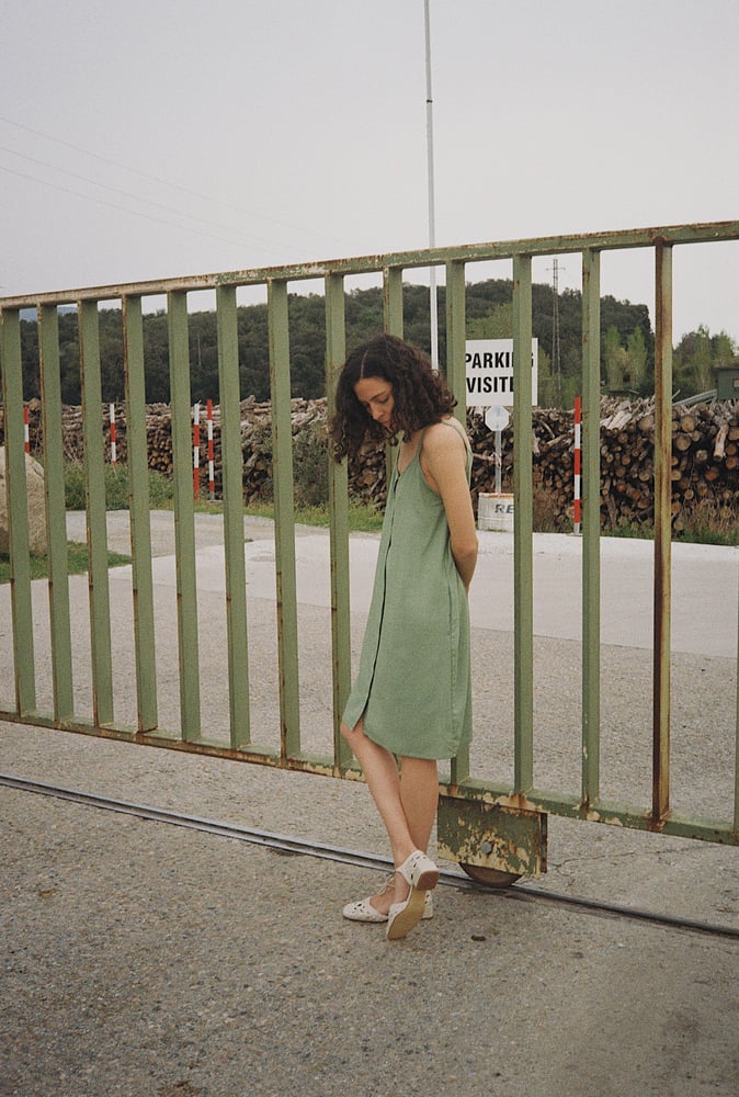 Image of MARION dress 2 fabrics IVORI