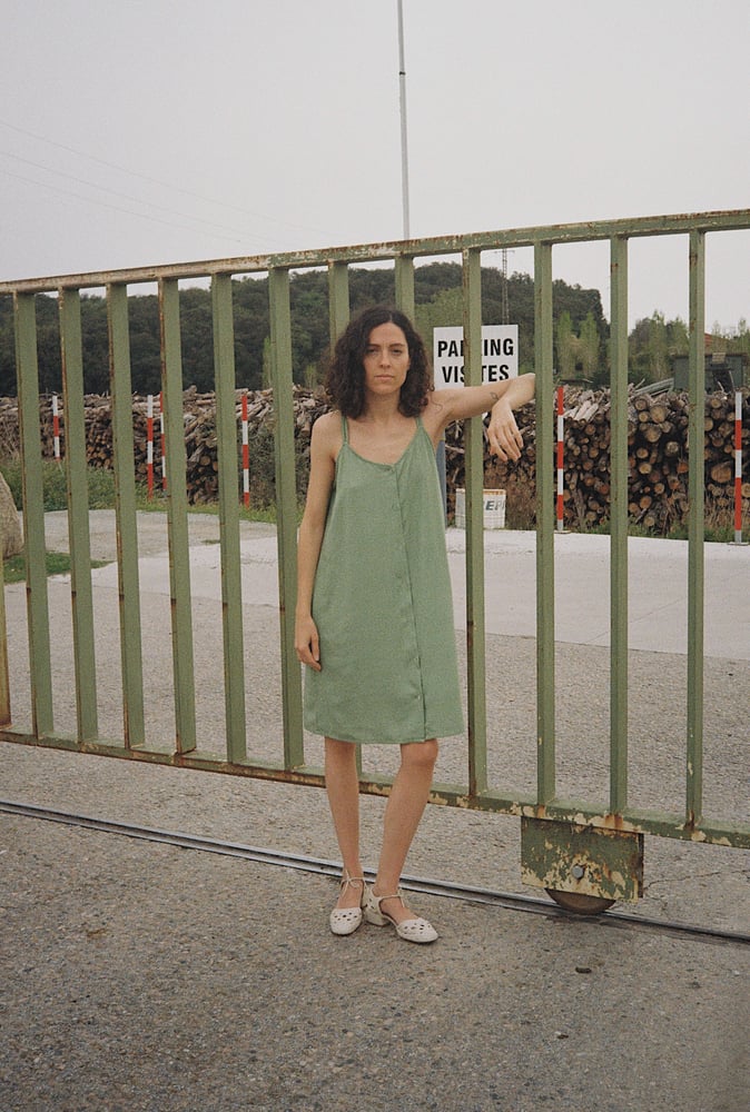 Image of MARION dress 2 fabrics IVORI