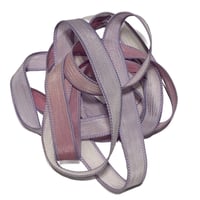 Image 2 of  1PC. WINE & ROSES 42" hand dyed wrist wrap bracelet silk ribbon/by COLOR KISSED SILK