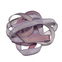 Image 3 of  1PC. WINE & ROSES 42" hand dyed wrist wrap bracelet silk ribbon/by COLOR KISSED SILK