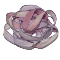 Image 1 of  1PC. WINE & ROSES 42" hand dyed wrist wrap bracelet silk ribbon/by COLOR KISSED SILK