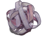 Image 4 of  1PC. WINE & ROSES 42" hand dyed wrist wrap bracelet silk ribbon/by COLOR KISSED SILK