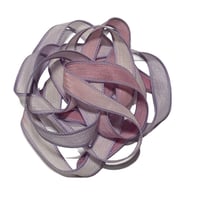 Image 7 of  1PC. WINE & ROSES 42" hand dyed wrist wrap bracelet silk ribbon/by COLOR KISSED SILK