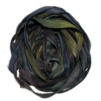 Image 3 of 10YD. WIZARDS & DRAGONS HAND DYED RECYCLED SARI SILK RIBBON BUNDLES by COLOR KISSED SILK