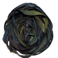Image 4 of 10YD. WIZARDS & DRAGONS HAND DYED RECYCLED SARI SILK RIBBON BUNDLES by COLOR KISSED SILK