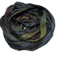 Image 7 of 10YD. WIZARDS & DRAGONS HAND DYED RECYCLED SARI SILK RIBBON BUNDLES by COLOR KISSED SILK