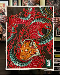 Giant Snake x Oni Head - fine art print