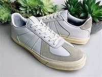 Image 9 of Touch ground white leather German Army trainer sneaker 