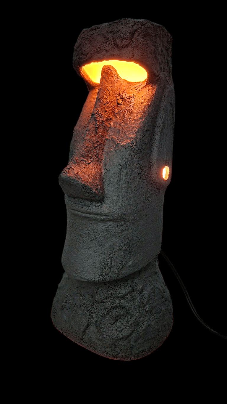 XL Ceramic Easter Island Moai Lamp ALL LAVA