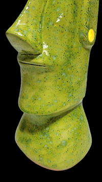 Image 3 of Tiki Classics XL Ceramic Easter Island Moai Lamp SPRING MEADOW