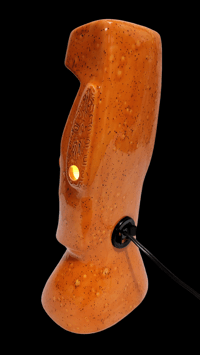 Image 2 of Tiki Classics XL Ceramic Easter Island Moai Lamp ORANGE FIREBURST