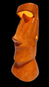 XL Ceramic Easter Island Moai Lamp ORANGE FIREBURST