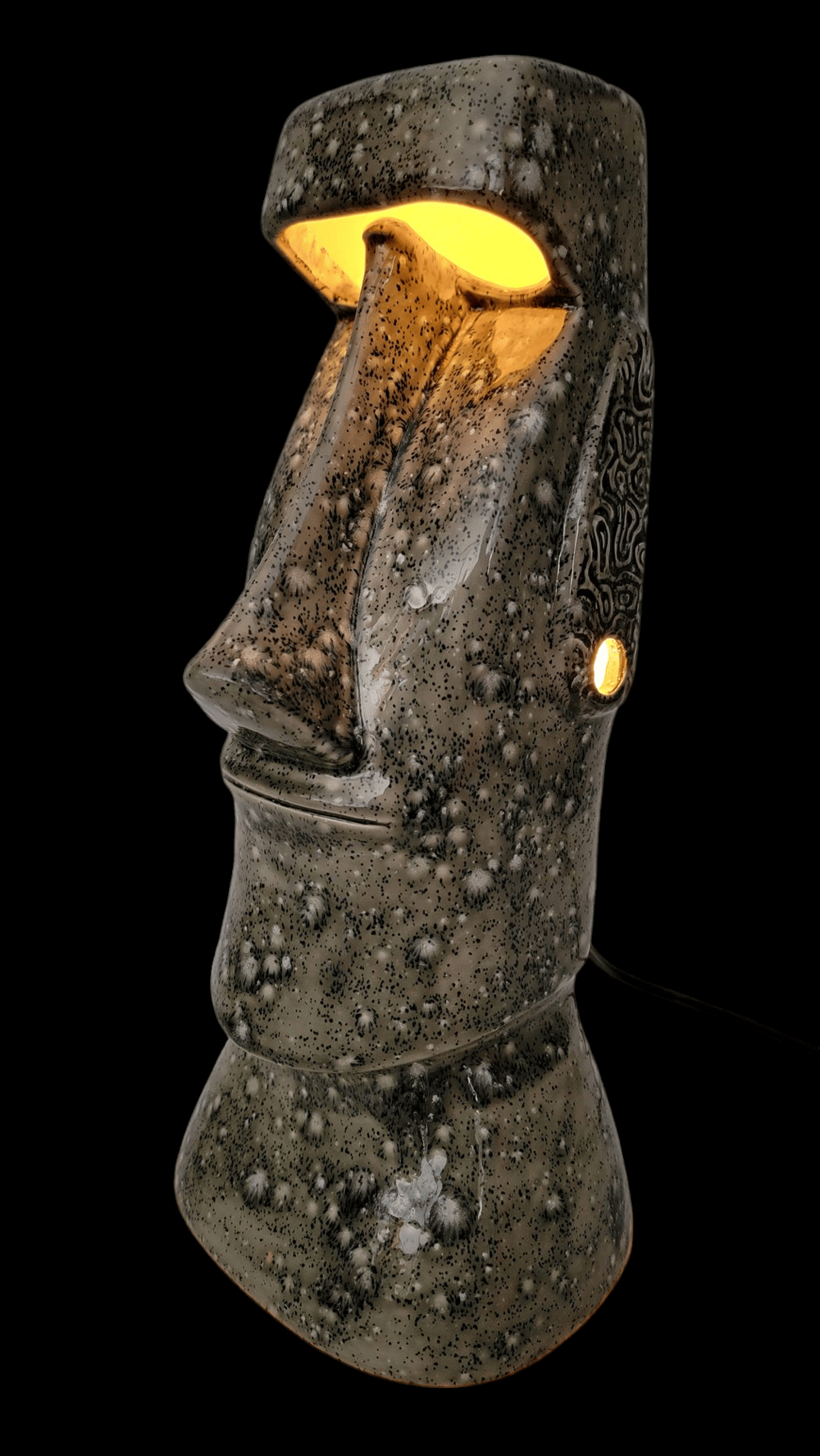 XL Ceramic Easter Island Moai Lamp COSMIC STARBURST