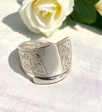 Image 2 of Antique German 1890 Sterling Silver Spiral Spoon Ring