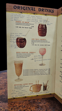 Image 2 of Aku Aku Reprint Menu with Original Handwritten Recipes!! Free Shipping!