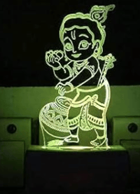 Gadgets World MATUKI with Krishna Acrylic 3D Optical Illusion Night Lamp